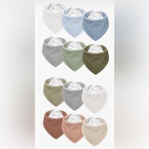 Multi-Color Muslin Baby Drool Bibs 11 Pack